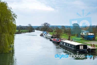 Canal Boats On The River Thames Stock Photo