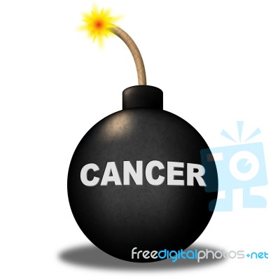 Cancer Warning Represents Malignant Growth And Alert Stock Image
