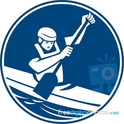 Canoe Slalom Circle Icon Stock Image