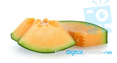 Cantaloupe Melon Isolated On The White Background Stock Photo