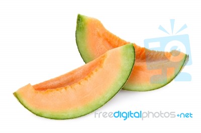 Cantaloupe Melon Isolated On White Background Stock Photo