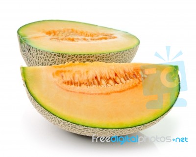 Cantaloupe Melon Slices Stock Photo