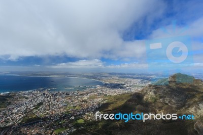Cape Town View From Table Mountain Stock Photo