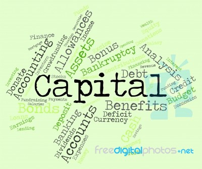 Capital Word Shows Fund Funding And Wordcloud Stock Image