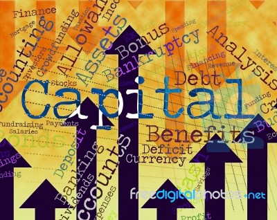 Capital Word Shows Fund Funding And Wordcloud Stock Image