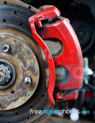 Car Brake Stock Photo