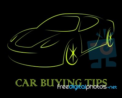 Car Buying Tips Shows Hints Advice And Ideas Stock Image