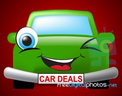 Car Deals Shows Vehicle Offers And Promotion Stock Image