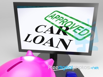 Car Loan Approved Shows Vehicle Credit Confirmed Stock Image