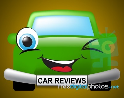 Car Reviews Indicates Assess Vehicles And Transportation Stock Image