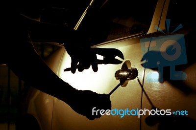 Car Thief Stock Photo