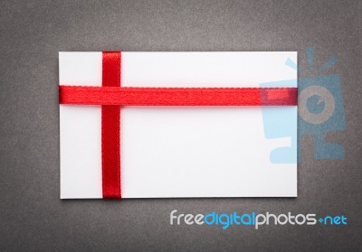 Card Note With Gift Bows And Ribbons.  Illustration Stock Photo