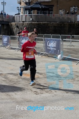Cardiff Uk March 2014 - Running In Support Of Sport Relief Stock Photo
