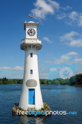 Cardiff, Wales - June 8 : Lighthouse In Roath Park Commemorating… Stock Photo