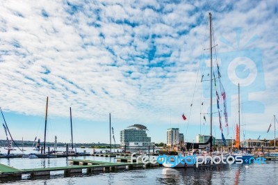 Cardiff/uk - August 27 : View Of Cardiff Bay In Cardiff On Augus… Stock Photo