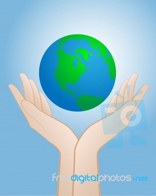 Care Earth By Our Hand Stock Image