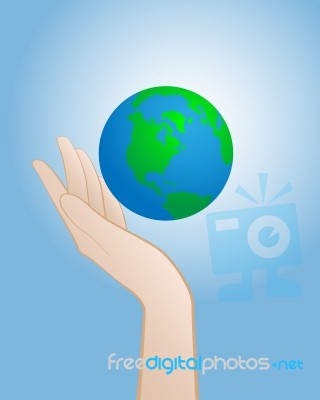 Care Earth By Our Hand Stock Image