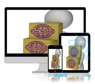 Care Package Boxes Displays Gifts From Home Or Foreign Aid Stock Image