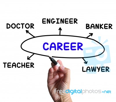 Career Diagram Means Profession And Field Of Work Stock Image