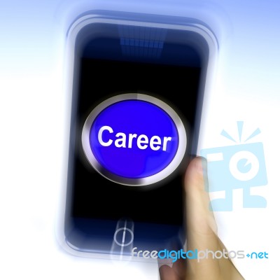 Career On Mobile Phone Shows Professional Business Life Stock Image