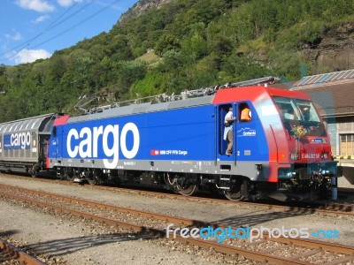 Cargo Locomotive SBB Re 482 Stock Photo