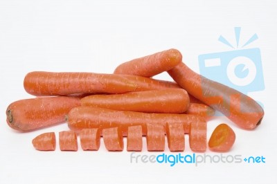 Carrots Isolated On A White Background Stock Photo