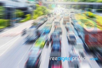 Cars Running On The Road Stock Photo
