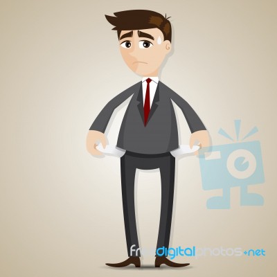 Cartoon Businessman Have No Money Stock Image