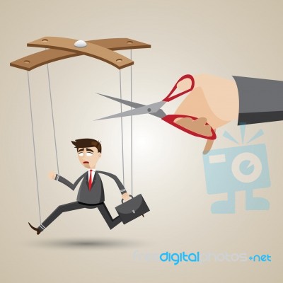 Cartoon Businessman In Puppet Style Stock Image Cartoon Businessman In Puppet Style Stock Image