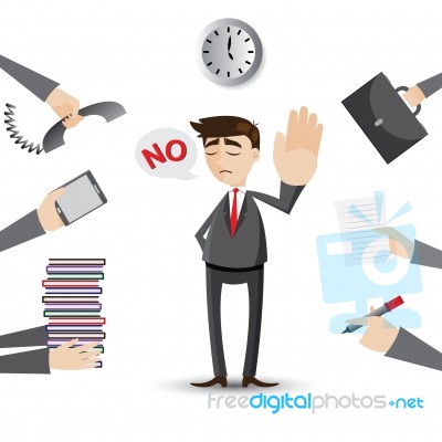 Cartoon Businessman Reject His Work Stock Image