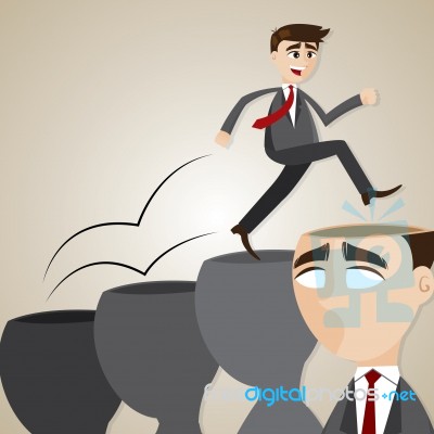 Cartoon Businessman Step On Head Stock Image Cartoon Businessman Step On Head Stock Image