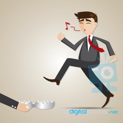Cartoon Businessman With Entrapment Stock Image