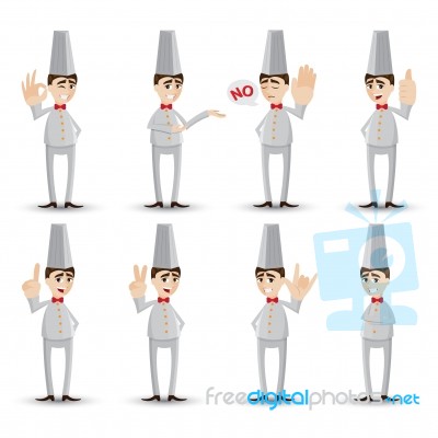 Cartoon Chef With Hand Sign Stock Image