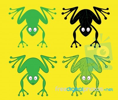 Cartoon Frog Silhouette Stock Image