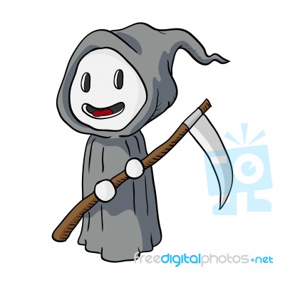Cartoon Halloween, Death Monster- Illustration Stock Image