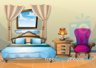 Cartoon Illustration Interior Bedroom Stock Image Cartoon Illustration Interior Bedroom Stock Image