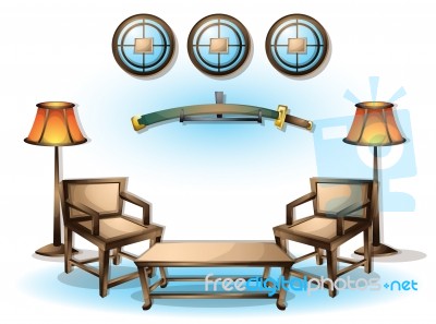 Cartoon Illustration Interior Chinese Room With Separated Layers Stock Image Cartoon Illustration Interior Chinese Room With Separated Layers Stock Image