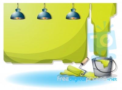 Cartoon  Illustration Interior Painting Wall With Separated Layers Stock Image