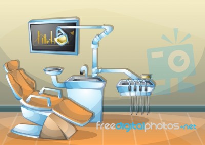 Cartoon  Illustration Interior Surgery Operation Room With Separated Layers Stock Image