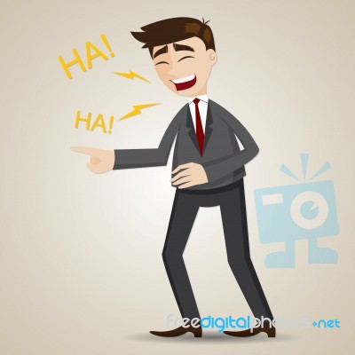 Cartoon Laughing Businessman Stock Image