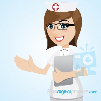 Cartoon Nurse Portrait Stock Image