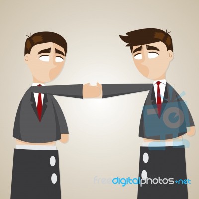 Cartoon Puppet Businessman Check Hand Stock Image