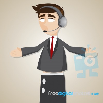 Cartoon Puppet Businessman With Headphone Stock Image