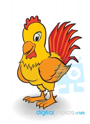 Cartoon Rooster Clipart -  Illustration Stock Image