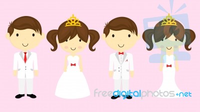 Cartoon Wedding Stock Image