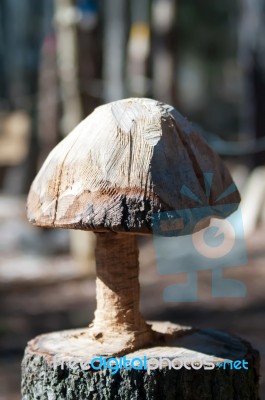 Carved Mushroom Stock Photo