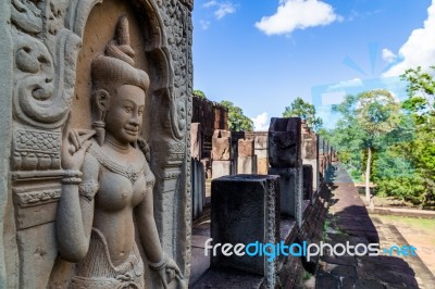 Carving On A Temple Wall Stock Photo