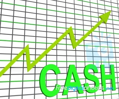 Cash Chart Graph Shows Increase Wealth Money Currency Stock Image