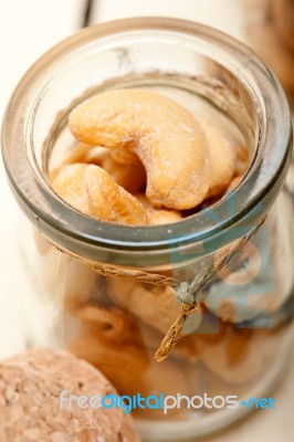 Cashew Nuts On A Glass Jar Stock Photo Cashew Nuts On A Glass Jar Stock Photo
