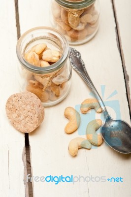 Cashew Nuts On A Glass Jar Stock Photo Cashew Nuts On A Glass Jar Stock Photo
